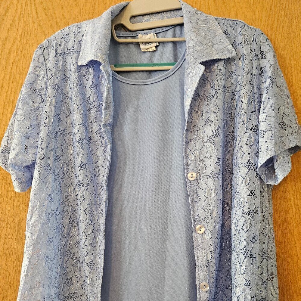 Asrian Delafield Two Layer Blue Top